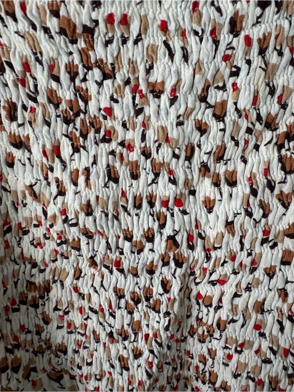 Faithfull The Brand Solange Midi Dress Cream Floral Smocked Bodice Size Lđ¤ - Picture 10 of 15